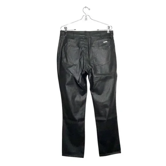 KanCan High Rise Faux Leather Skinny Straight Leg Jeans in Black - Sz 9/28 - NWT